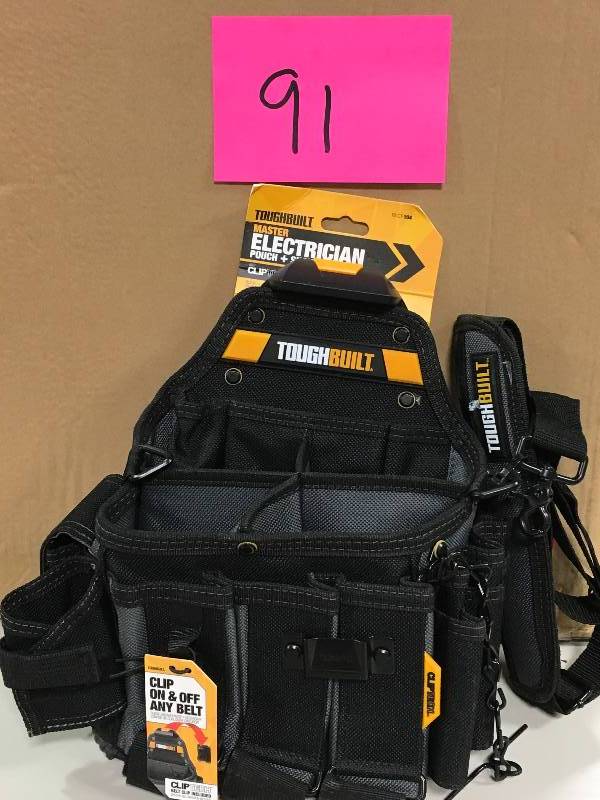 lot 91 image: Journeyman Electrician Pouch Shoulder Strap, Black not used