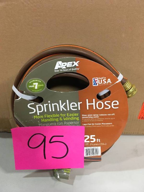 lot 95 image: Apex 1 in. Dia x 25 ft. Sprinkler Water Hose not used