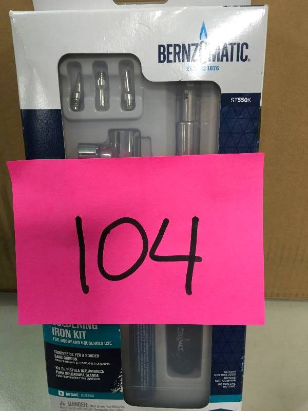 lot 104 image: Benzomatic Cordless Soldering Iron Kit not used