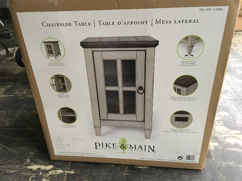 lot 229 image: Snow Chairside Table, Retail $99.99