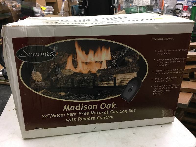 lot 237 image: Natural Gas Vent Free Oak Log Set, Retail $185.99