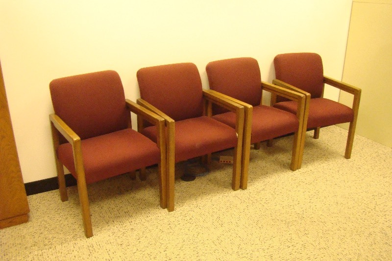 lot 29 image: 4 Boling Mid Century Wood Framed Chairs