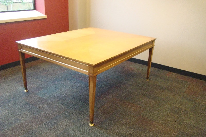 lot 33 image: Vintage Art Deco Stow and Davis Wood ConferenceDining Table 