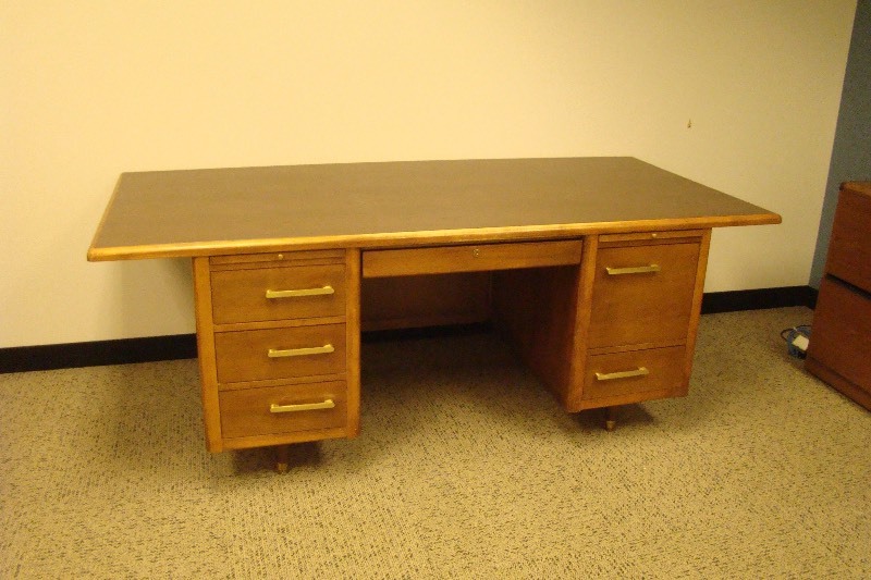 lot 38 image: Art Deco Wood Office Desk