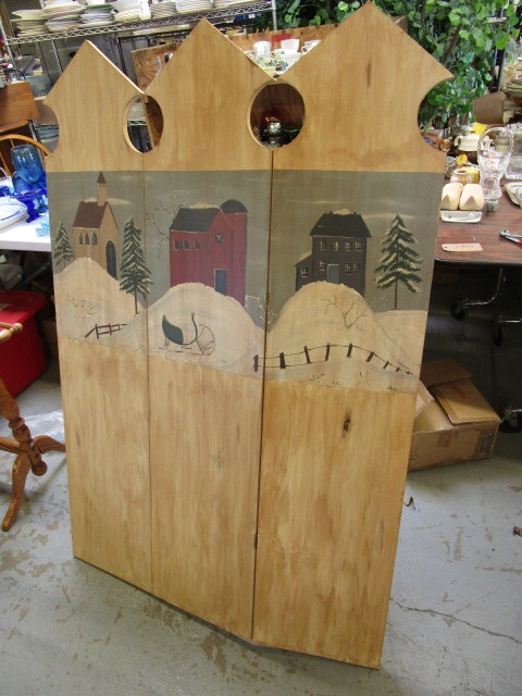 ARTIST SIGNED, HAND-PAINTED, 3-PANEL ROOM DIVIDER AND MORE