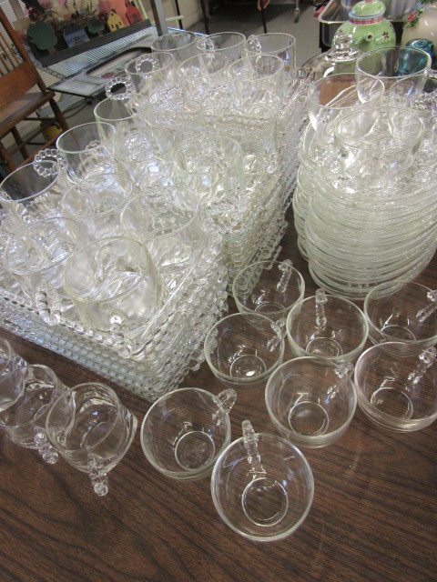 PARTY GLASSWARE -- CUPS AND SERVING TRAYS