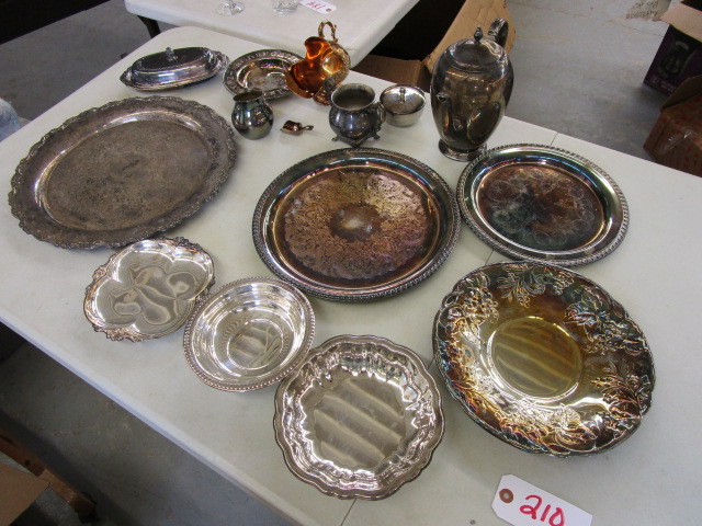 15 PIECES OF SILVER-PLATE AND PEWTER