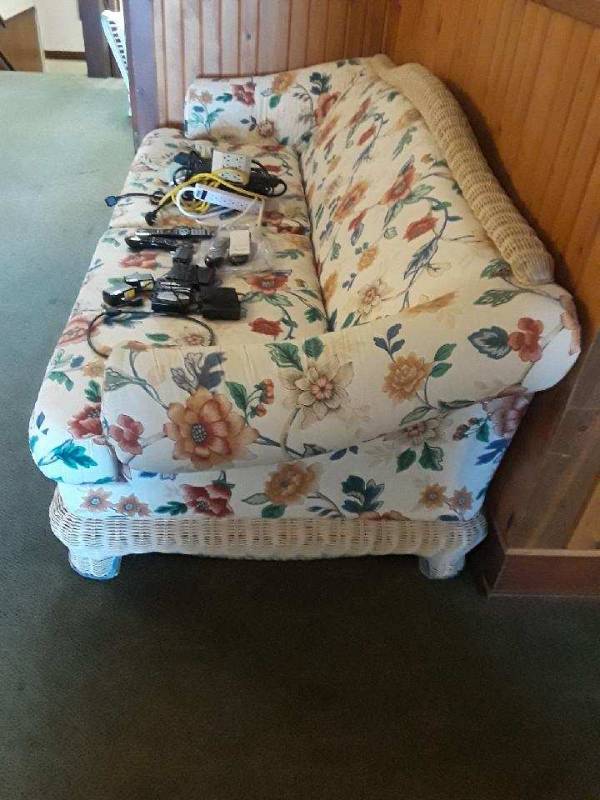 lot 40 image: Wicker Chair and Sofa