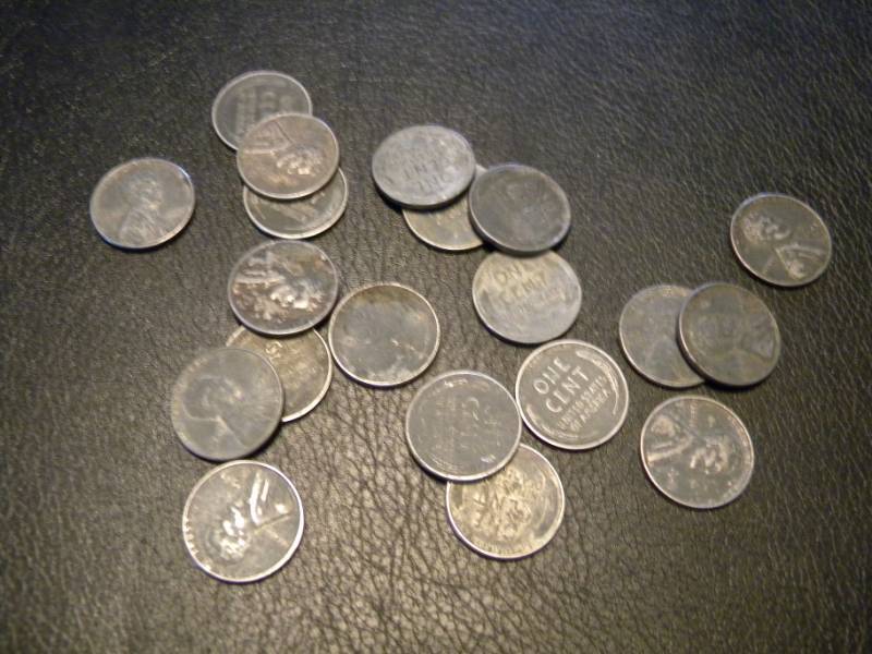 20 1943 Steel Wheat back Pennies