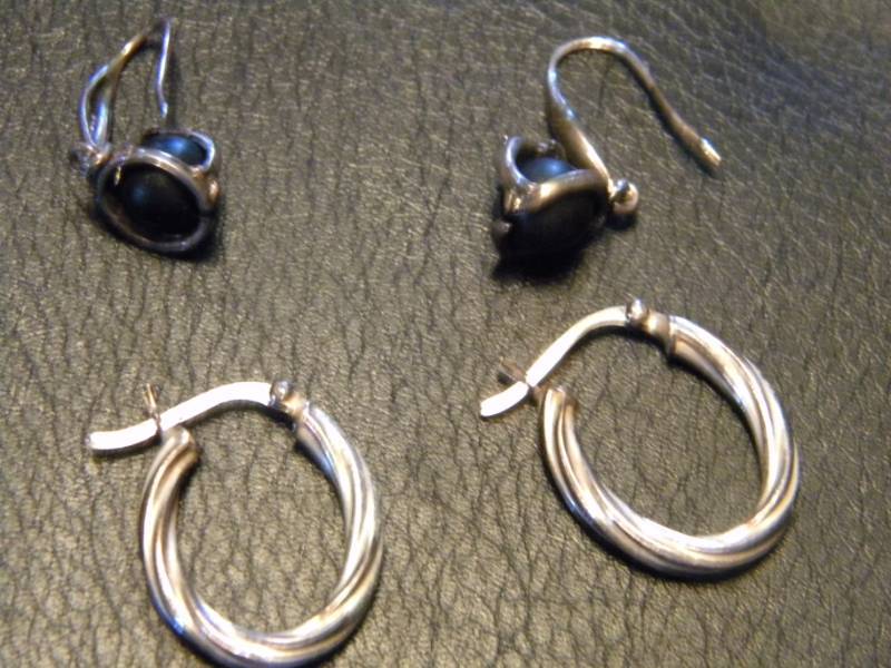 2 Pairs of Sterling Silver Earrings