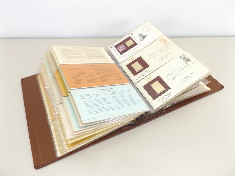 lot 43 image: Collection of First Day Issue Golden Replicas of US Stamps