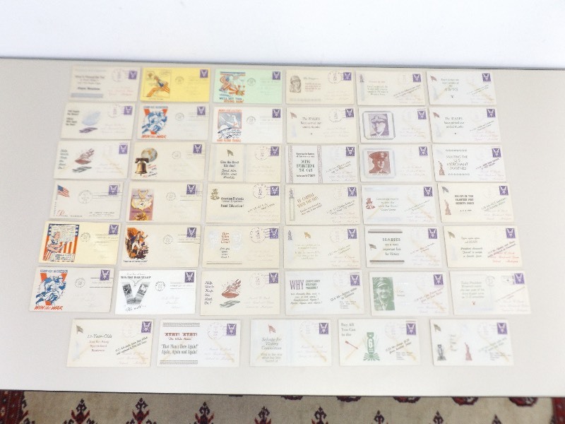 lot 44 image: Lot of 1942 etc. Win the War 3 First Day Issue etc. Covers
