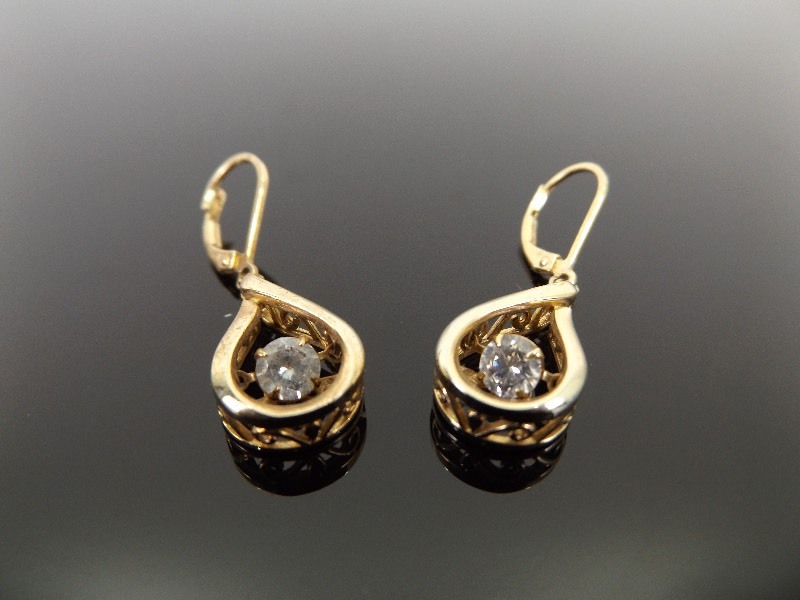 lot 59 image: .925 Sterling Silver Crystal Dangle Earrings