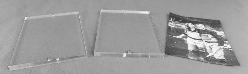 lot 27 image: (3) Modern Clear Magnetic Poly Frames (5.75 x 7.75)