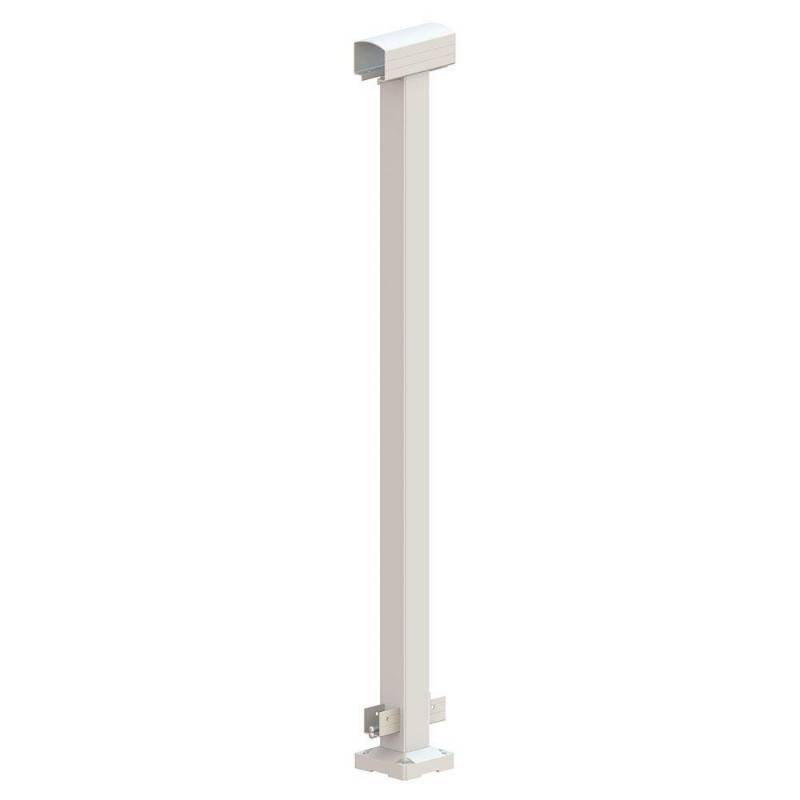 lot 163 image: Peak Aluminum Railing 4 in. x 5-12 in. x 42 in. White Aluminum Mid Post (Quantity 6) Model 50010