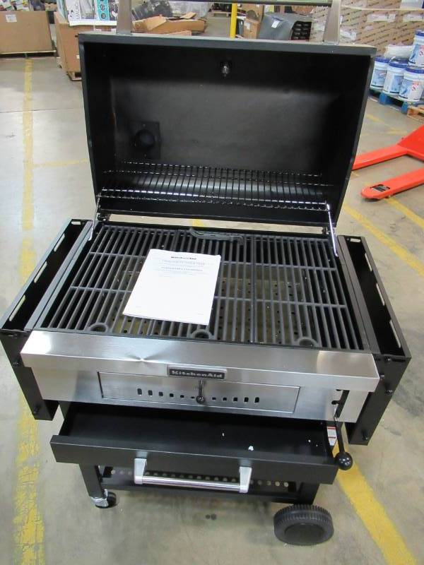 KitchenAid CartStyle Charcoal Grill in Black with Foldable Side