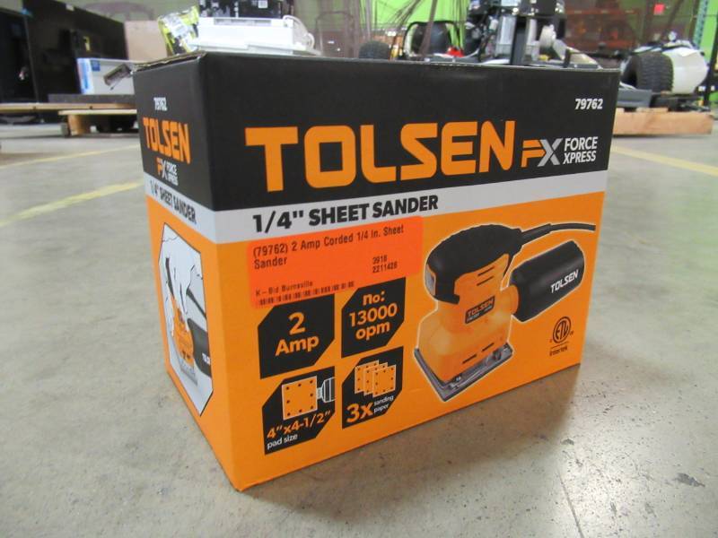 lot 86 image: Tolsen 2 Amp Corded 14 in. Sheet Sander Model 79762