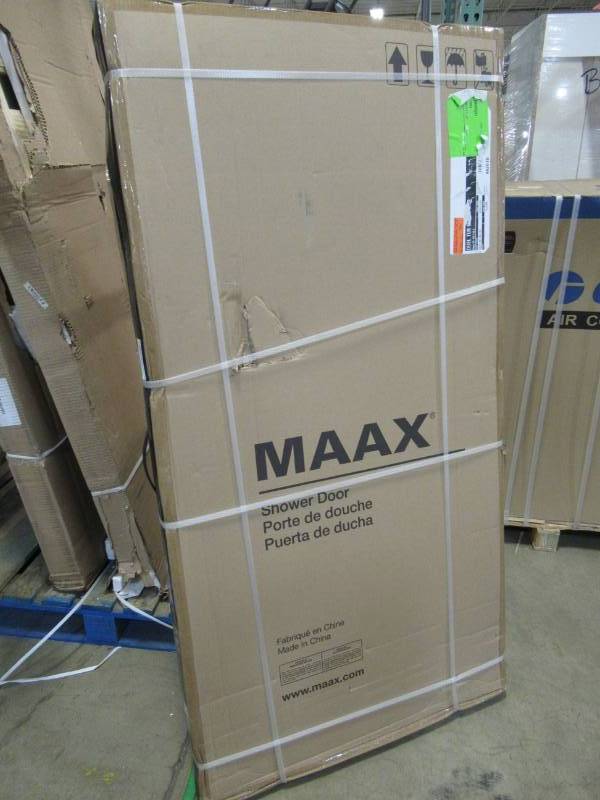 lot 96 image: MAAX Duel 59-in W x 59-in H Brushed Nickel Bathtub Door 136270-900-305-000