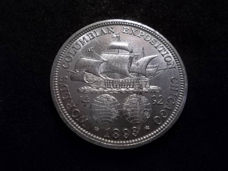 1893 Columbian Exposition Silver Half Dollar Commemorative (2nd Commemorative Coin Stuck In The USA)