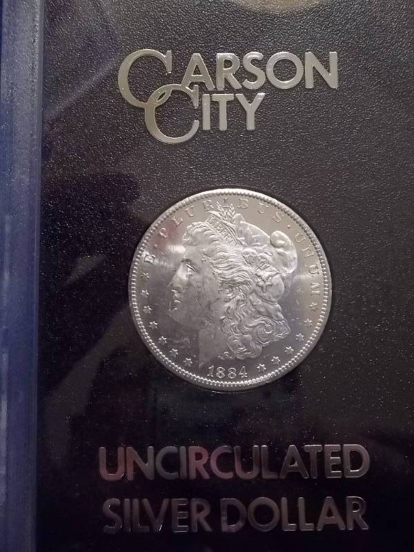 1884 CC Morgan Silver Dollar GSA In Box With Cert.