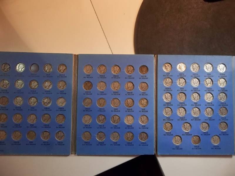 Complete Set Of Mercury Dimes Except 1916 D All Other Coins Are There. 77 In All