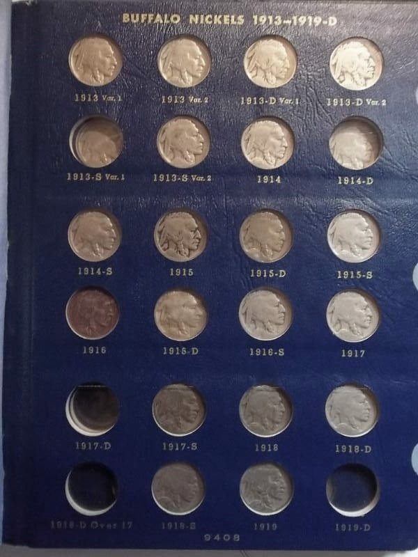Nearly Complete Set Of Buffalo Nickels 1913-1938