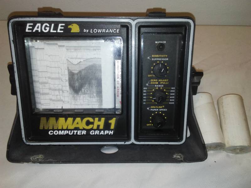 lot 139 image: Lowrance Eagle Mach 1 Dept Finder with paper rolls (2)