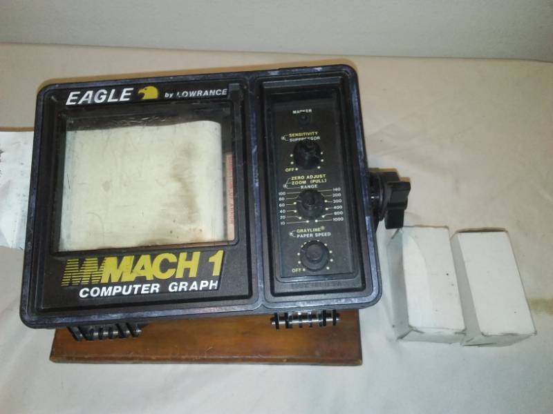 lot 141 image: Lowrance Eagle Mach 1 Dept Finder with paper rolls (2)