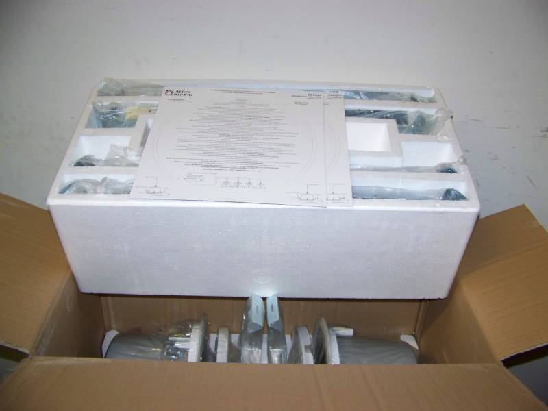 lot 63 image: (2) Atlas Sound, FAP62T, In-Ceiling Speakers with Grilles and Ceiling Tile Brackets - NEW in Original Box