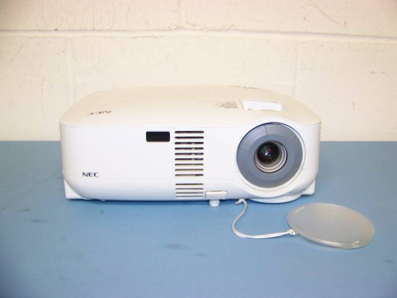 lot 19 image: NEC, LCD Projector, (4) NEW Digital Decoration Holiday  Celebration DVDs and (2) NEW Projection Materials (Window and Hologram)