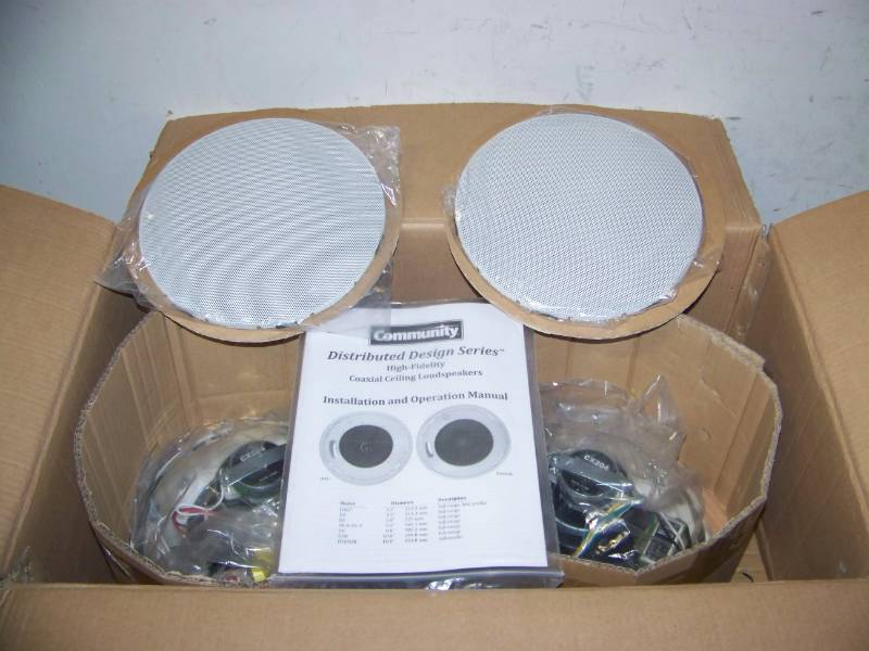 lot 65 image: (2) Community, Distributed Design Series, D6, 6, Full-Range, In-Ceiling Speakers  Loudspeakers - in Original Box