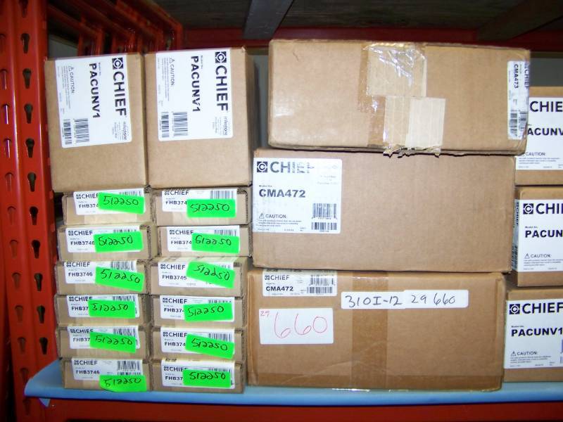 lot 117 image: (8 Wide Shelf - LARGE LOT) Miscellaneous Chief Manufacturing items in Original Boxes