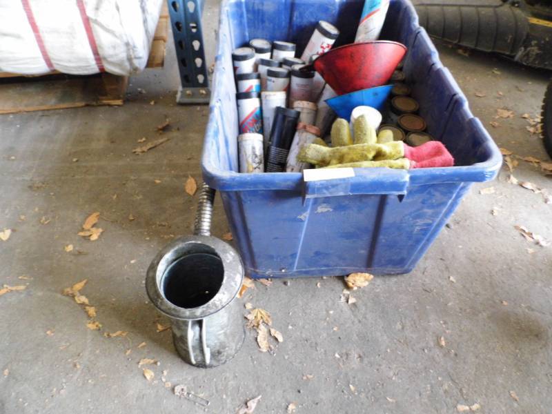 Lot of Grease Gun Tubes w Bin
