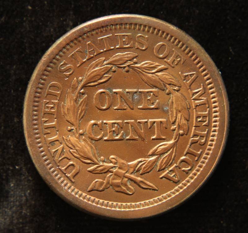 1853 US LARGE CENT GEM BU