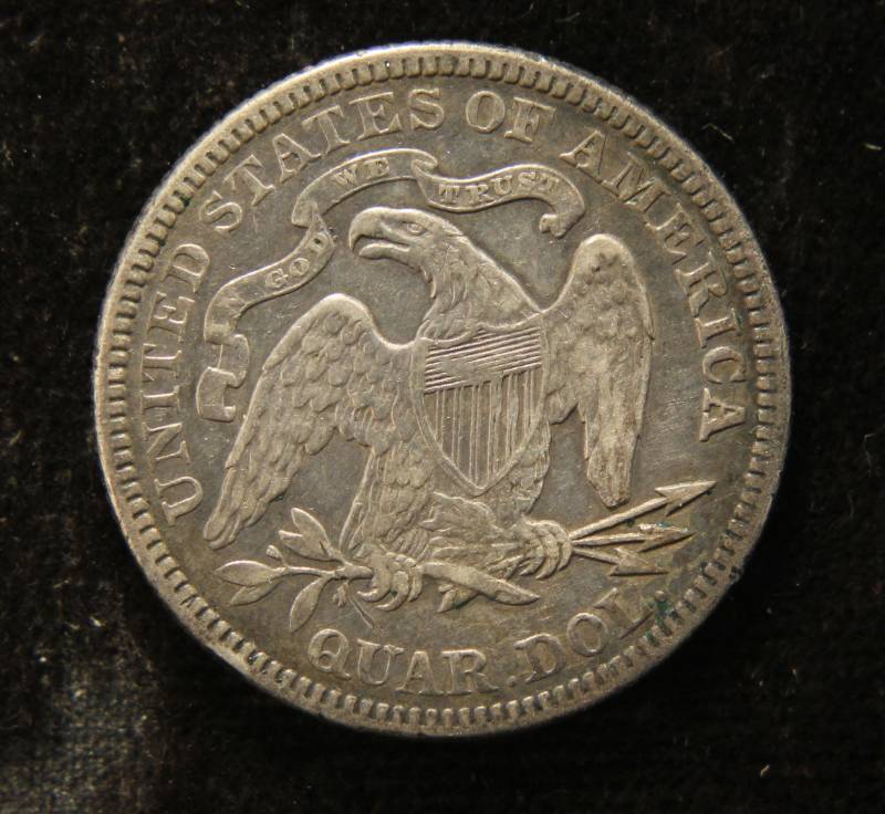 1876 US SEATED LIBERTY SILVER QUARTER