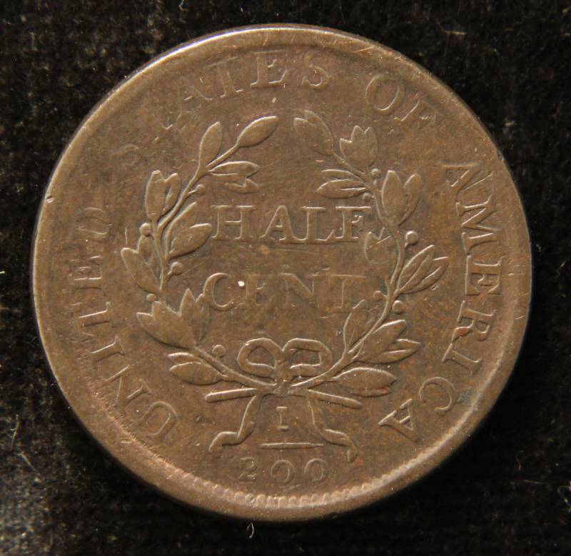 1807 US HALF CENT EARLY DATE COIN
