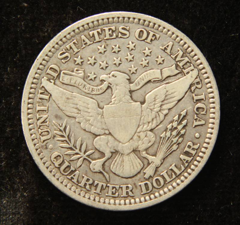 1907 BARBER QUARTER VF DETAILS