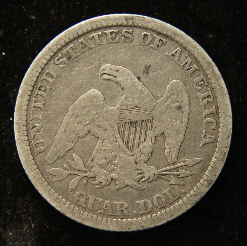 1861 US CIVIL WAR DATE SEATED LIBERTY QUARTER