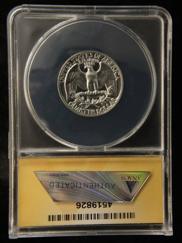 1958 PROOF WASHINGTON SILVER QUARTER PF67 ANACS HIGH GRADE PROOF COIN