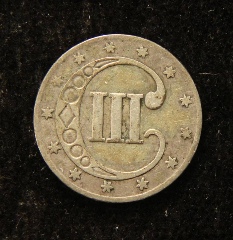 1851 US THREE CENT SILVER TRIME