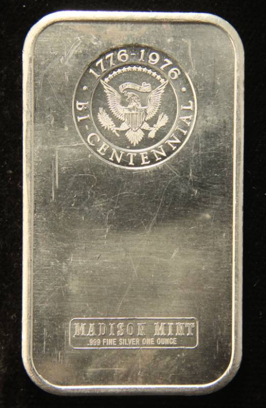 1 TROY OZ. .999 FINE SILVER BAR MADISON MINT ANDREW JOHNSON