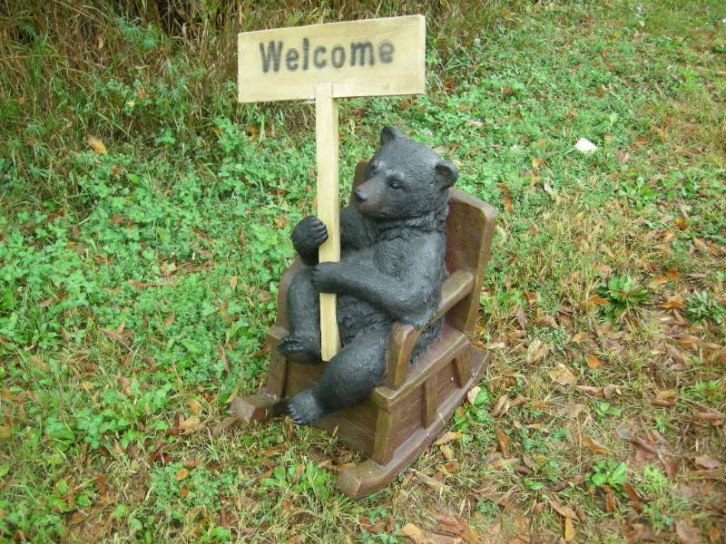 lot 3 image: Black Bear Welcome - Go Away Sign