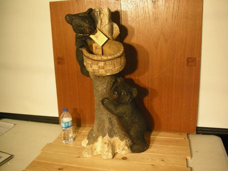lot 59 image: Black Bears Flower Pot Figure