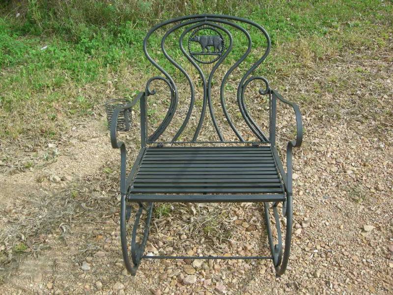 lot 65 image: Black Bear Metal Chair