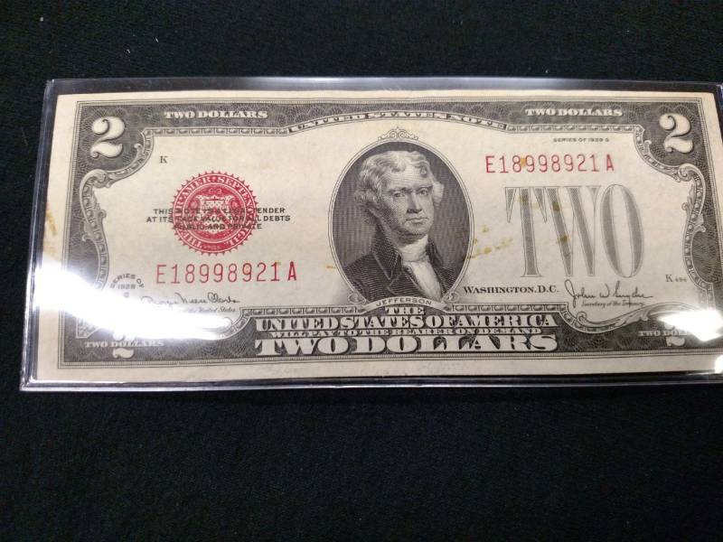 lot 58 image: 1929 G Two Dollars Red Seal Note...
