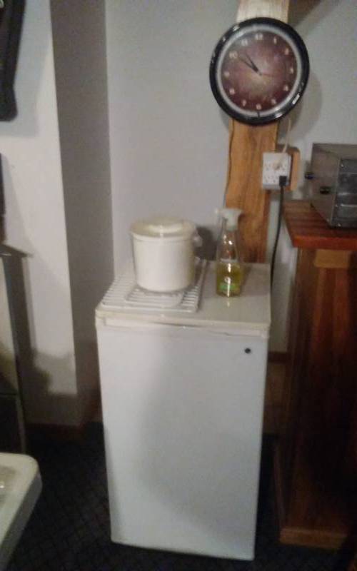 lot 74 image: Refrigerator (19x19x34) Ice Bucket, Neon Clock Dale Earnhardt