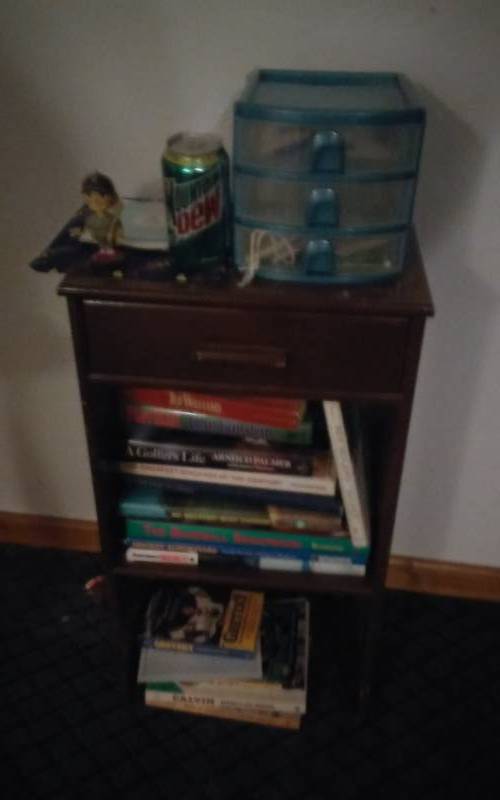 lot 80 image: Shelf & Contents (Sports Books, Event Ticket Stubs)
