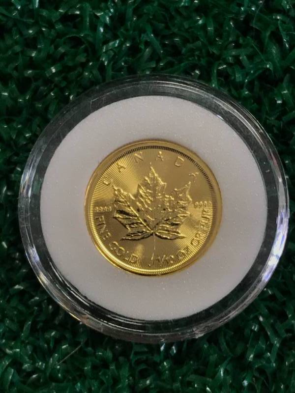 lot 2 image: 110 Ounce Canadian Maple 24K Gold Coin