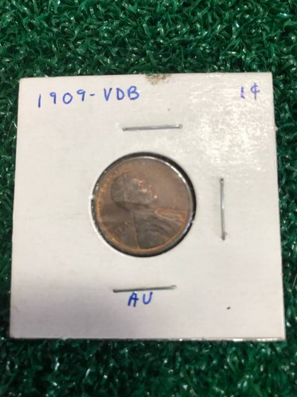 lot 17 image: 1909 V.D.B one cent coin