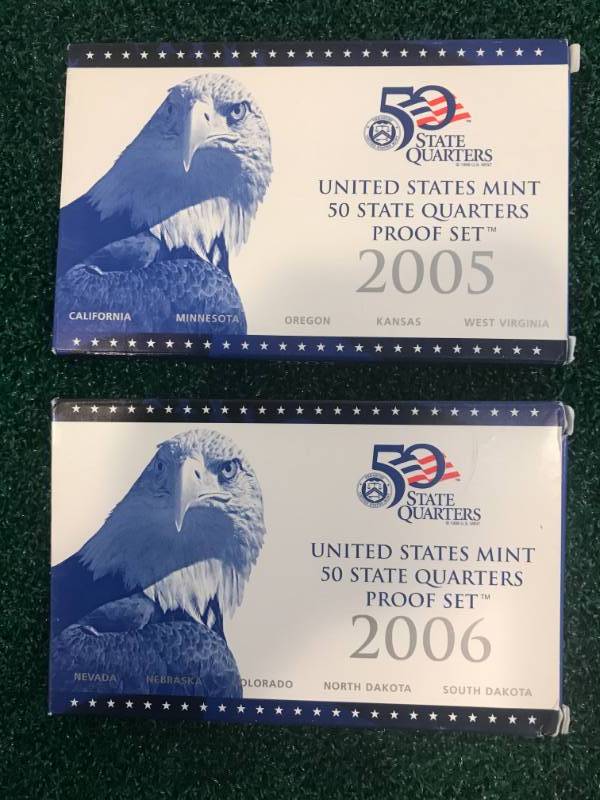 lot 30 image: 2005 & 2006 Proof Quarter Sets